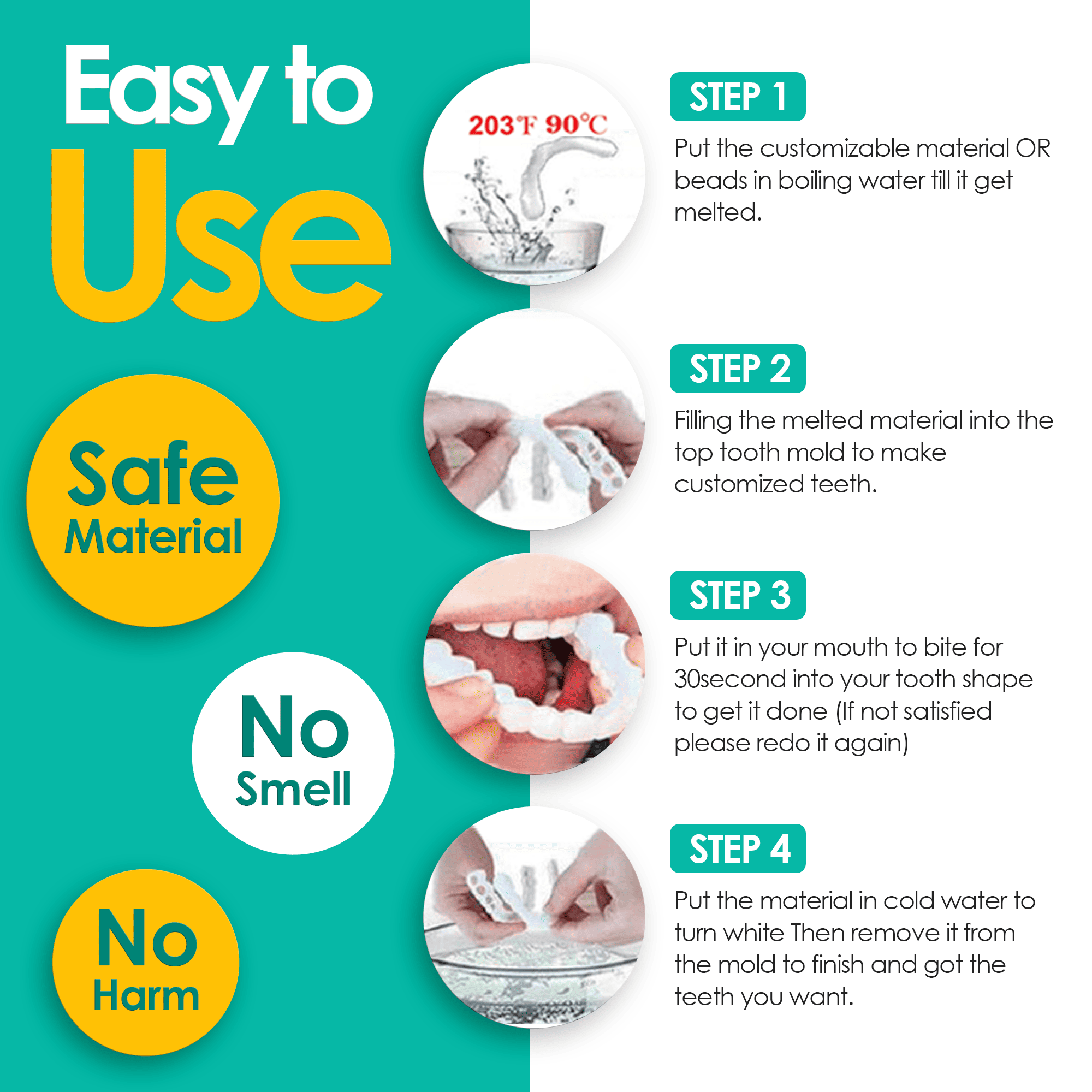 Dentures False Teeth Clip On DP4